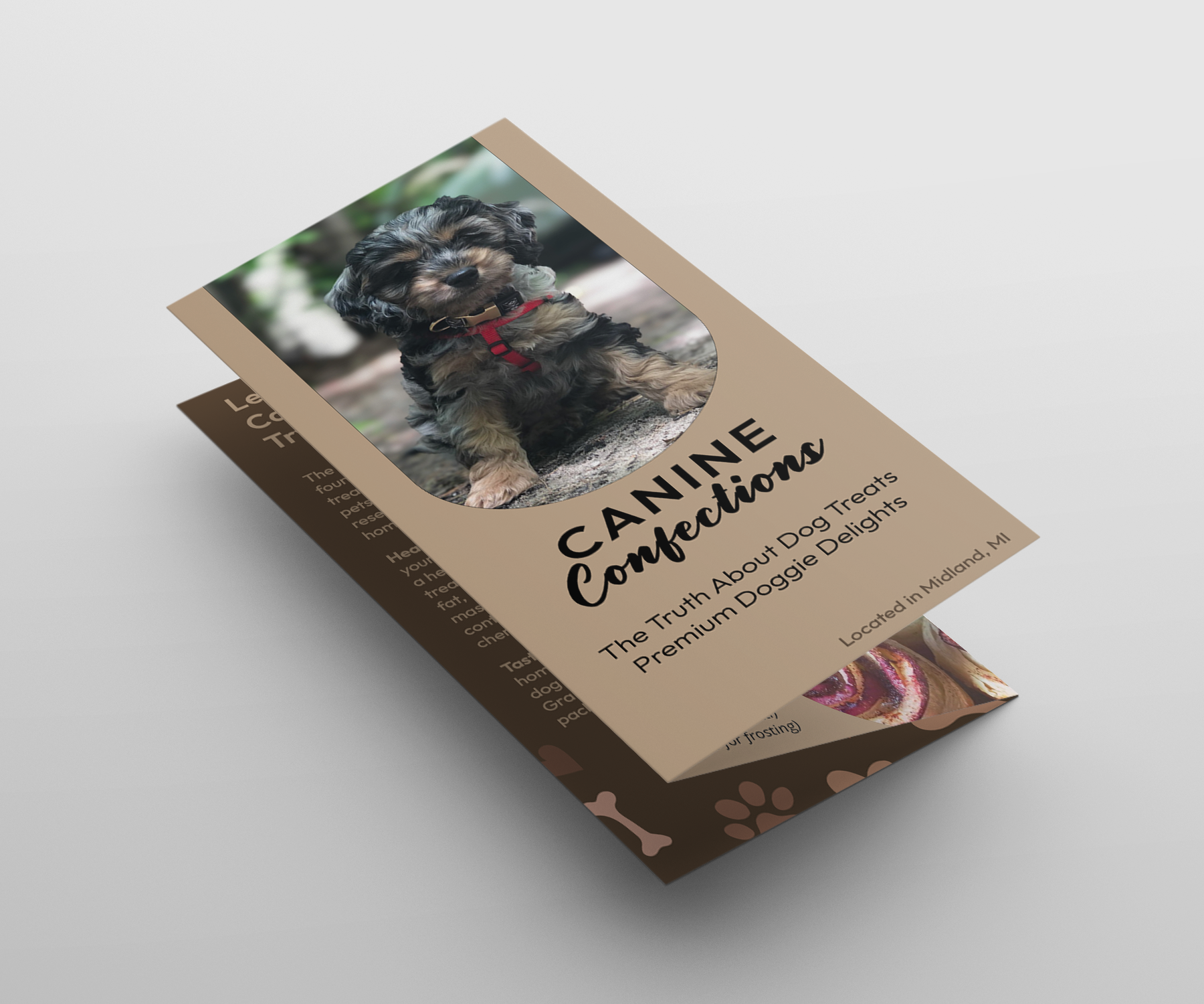 Canine Confections tri-fold brochure exterior