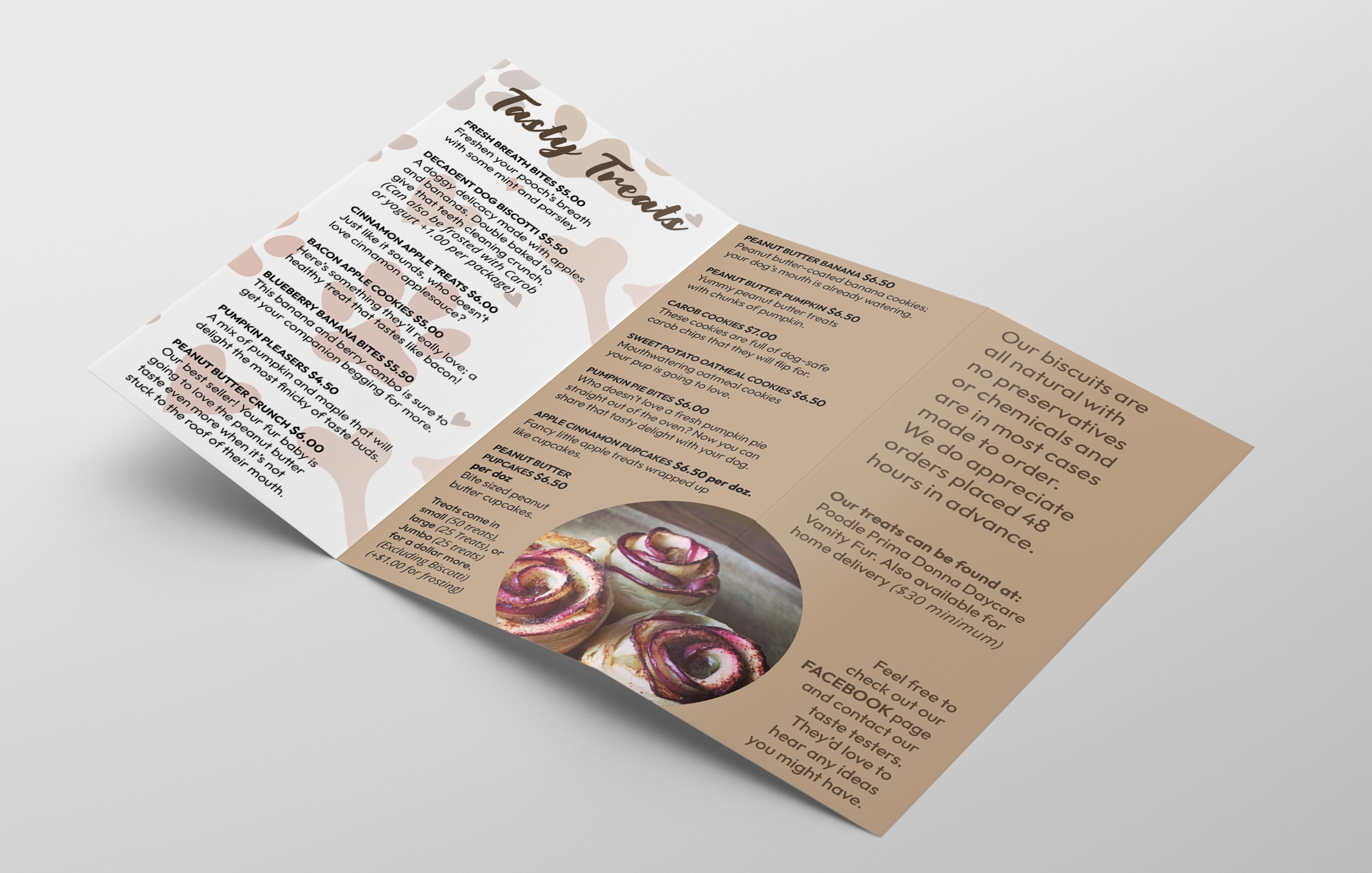 Tri-fold brochure interior open